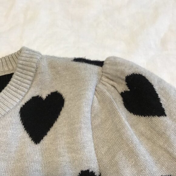 Kaily K Gray Viscose Blend Sweater with Heart Pattern Size S - Picture 6 of 9